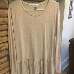 Cream Peplum Top